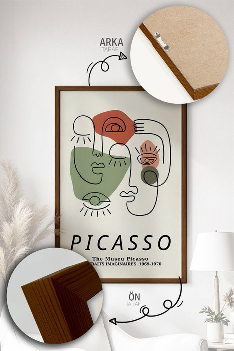 Wallity Artvmodel3-Kahve Conjunto de 3 Pinturas Decorativas Enmarcadas